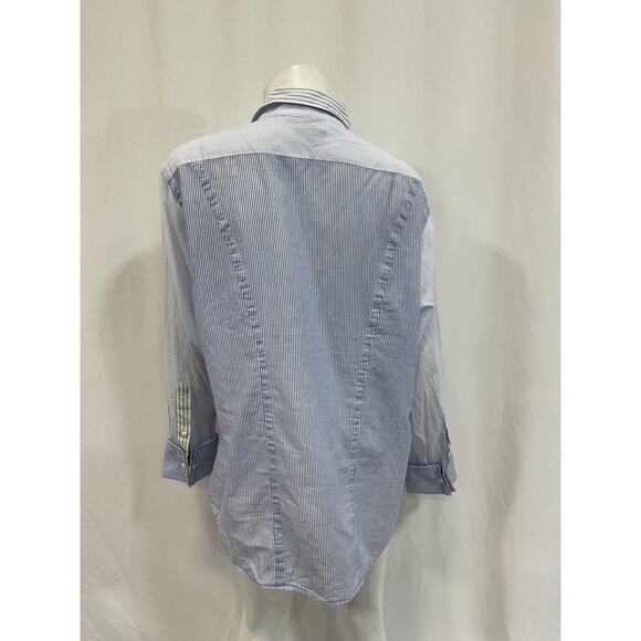 Rag & Bone 'Diana' Blue Cotton Striped Shirt Size L - Picture 3 of 5